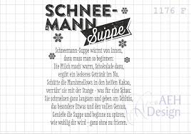 Textstempel Schneemannsuppe Schneemannsuppe Schneemann Schnee