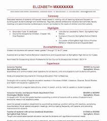 Special education teacher ii resume. Inclusion Teacher Resume Example Teacher Resumes Livecareer