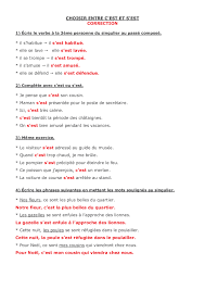 C'est a le sens de cela est. C Est S Est Exercices 2 Alloschool
