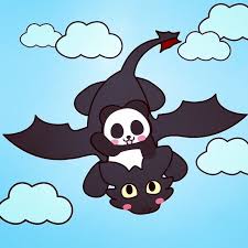 How Panda Trains Your Dragon Pandakuma Panda Pandasticker Linesticker Cute Howtotrainyourdragon Dragon Toothless Panda Art Panda Funny Cartoon Panda