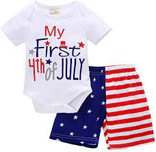 Limited Edition Amosfun 4th Of July Baby Outfit Baby Short Sleeve Shirt And Shorts American Flag Patriotic Baby Kids Toddlers Clothes 80cm White Clothing High Quality Fast Shipping Sonoritaaparelhosauditivos Com Br