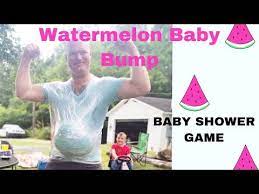 Funny Co Ed Baby Shower Game Baby Bump Obstacle Course With Watermelons Youtube In 2021 Coed Baby Shower Co Ed Baby Shower Games Baby Shower Games