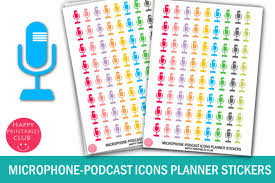Available in png and vector. Microphone Podcast Icons Planner Sticker Graphic By Happy Printables Club Creative Fabrica