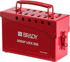 Brady - 65699 Portable Group Lock Box, Metal,Red: Industrial ...