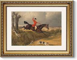 Amazon.com: ARPEOTCY Gold Framed Canvas Wall Art, 11x14 Inch Vintage Equestrian Fox Hunting Painting, Classic Horse and Rider Artwork, English Country Hunt Decor for Living Room, Office, or Study: Posters & Prints