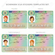 Antragsteller, die länger als drei monate bleiben möchten. Schengen Visum Pass Vorlagen Fur Finnland Frankreich Tschechische Republik Schweiz Lizenzfrei Nutzbare Vektorgrafiken Clip Arts Illustrationen Image 75716041