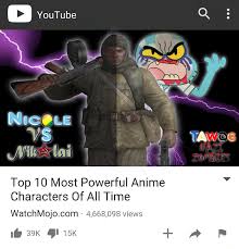 Top 10 Most Powerful Anime Characters Of All Time By Josael281999 On Deviantart