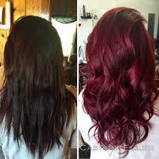 Before And After Brunette To Red Paul Mitchell The Color Joico Intensities Wine Hair Hair Color Burgundy Hair Color Shades