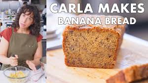 Bake banana bread for 55 to 65 minutes. Watch From The Test Kitchen Carla Makes Banana Bread Bon Appetit Video Cne Bonappetit Com Bon Appetit