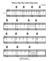 Download Free Sheet Music For Oh Where Has My Little Dog Gone Learn How To Play This Song Free Sheet Music Sheet Music With Letters Sing Along Songs