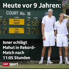 To keep up with wimbledon throughout the year, visit wimbledon.com/mywimbledon. Srf Sport Vor Genau 9 Jahren Rang John Isner Nicolas Facebook