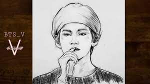 Please like, comment, and share. How To Draw Bts V ê¹€íƒœí˜• Step By Step For Beginners Face Drawing Of A Boy Youcandraw Youtube