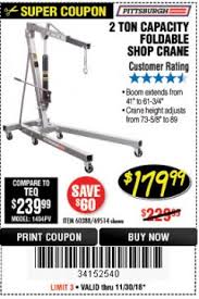 This means you can haul what i also found convenient like the two aforementioned engine hoists is the foldable design. Harbor Freight Tools Coupon Database Free Coupons 25 Percent Off Coupons Toolbox Coupons 2 Ton Foldable Shop Crane