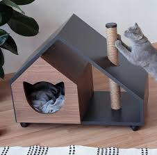 Modern Dog And Cat House Dog Bed Cat Bed Wooden Pet House Modern Pet House Modern Pets Furniture Dog In 2020 Katzen Haus Katzenzimmer Katzen Bett