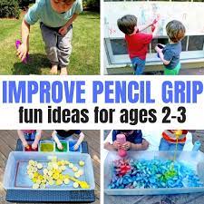 Suuuuuper easie peasie made with craft sticks and sharpie markers. 25 Activities To Improve Pencil Grip Days With Grey