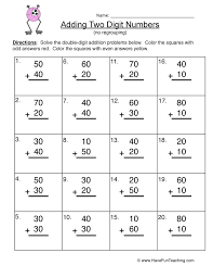 Tens Double Digit Addition Worksheet Have Fun Teaching