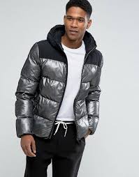 Tommy Hilfiger Denim Bonded Puffer Jacket Hooded Metalic Spots In Black Mens Outfits Quilted Jacket Men Hilfiger Denim