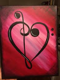 Music Note Heart Clef House Warming Gift Etsy Music Notes Art Music Painting Canvas Mini Canvas Art