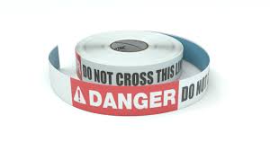 Each line will have an equal length to it. Danger Do Not Cross This Line Inline Printed Floor Marking Tape Creative Safety Supply
