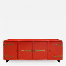 Maybe you would like to learn more about one of these? Tommi Parzinger Tommi Parzinger 4 Door Chinese Red Cabinet With Iconic Hardware 1950s
