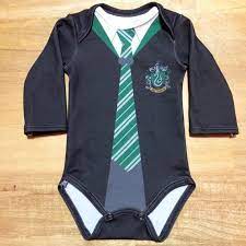 Harry Potter Newborn Long Sleeve Slytherin Onesie Harry Potter Baby Clothes Baby Kids Clothes Harry Potter Baby