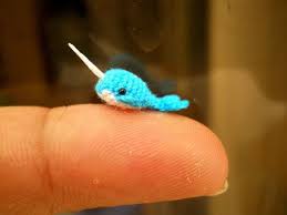 Micro Mini Blue Narwhal Miniature Crochet Amigurumi Whale Stuffed Animal Made To Order On Etsy 25 00 Crochet Animals Tiny Dolls Miniatures