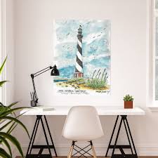 Build your own authentic cape hatteras ornamental lighthouse for your yard with the help from the lighthouse man. Cape Hatteras Lighthouse Poster By Walter Bone Sketchbook Society6