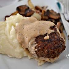 The distinct flavor of hambāgu comes from. Hamburger Steak With Country Gravy Small Town Woman