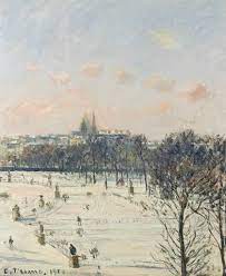 le jardin des tuileries effet de neige 2eme serie c pissarro pdrs 1305 paris painting camille pissarro paintings camille pissarro