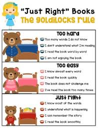 Just Right Books Poster Goldilocks Five Finger Rule