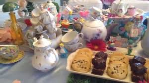 Tea party books on display with pretend pastries. Elegant Alice In Wonderland Tea Party Table Setup Youtube