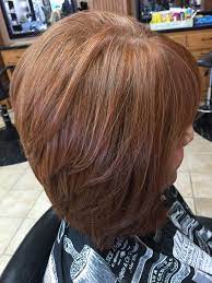Maybe you would like to learn more about one of these? Natural Red Hair Grey Blending With Copper Red Highlights And Gold Tones Angled Bob Blending Gray Hair Covering Gray Hair Natural Red Hair