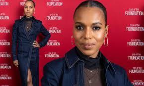 Kerry Washington is a damsel in denim as she attends SAG-AFTRA event for  new Hulu comedy Unprisoned