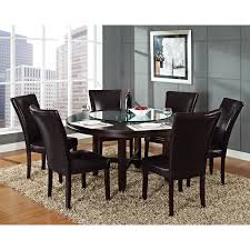 Harding 72 Round Dining Set 7 Pc Dark Brown Leather Chairs Sam S Club Round Dining Room Round Dining Room Table Round Dining Table Sets