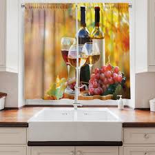 Ambesonne Wine Kitchen Curtains