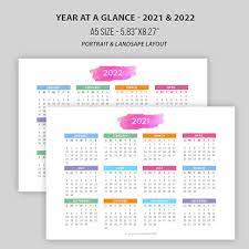2021 2022 Year At A Glance In A5 Size Yearly Calendar 2021 2022 2021 calendar, 2022 calendar in several designs. 2021 2022 year at a glance in a5 size