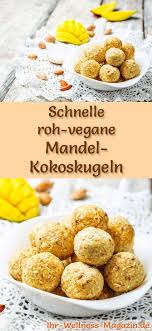 Roh Vegane Mandel Kokoskugeln Vegane Sussspeise Veganer Nachtisch Einfacher Nachtisch Gesunde Desserts