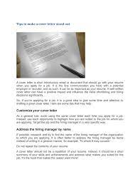 What makes a cover letter stand out. Tips To Make A Cover Letter Stand Out By Englishhelper8 Issuu