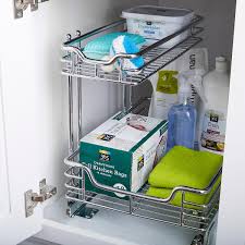 chrome 2 tier sliding organizer the