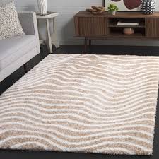 Safavieh Tahoe Kuzman Striped Shag Area Rug, Gold/Ivory, 4' x 6'