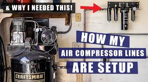 Garage air compressors are small enough to fit in the corner of your space rather than taking up a huge side of your garage. How I Setup My Air Compressor Lines Installing Air Dryer Jimbo S Garage Youtube