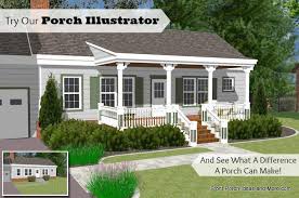 However, there are various shapes and sizes of these additions, which you can choose to coordinate the extra room with the exterior of the house. Great Front Porch Designs Illustrator On A Basic Ranch Home Design