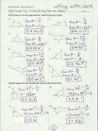 Step 2 soh cah toa tells us we must use c osine. 8 Right Triangle Trig Finding Missing Side And Angle Key 1yua7xp