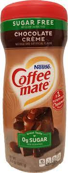 Kosher ou d, uht processed & no refrigeration needed, lactose free, cholesterol free, gluten free, and 0g trans. Nestle Coffeemate Chocolate Creme Sugar Free