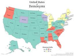 Demonyms Of The U S And Canada Vivid Maps In 2020 Canadian Provinces U S States Map