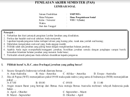 Contoh Soal Ips Kelas 8 Semester 1 Ilmusosial Id