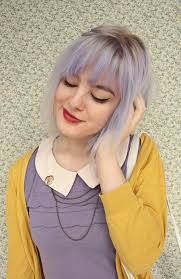 Lavender Bob With Bangs And Roots Pastel Hair Purple Hair Lavender Hair