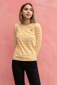 Comme Des Garcons Play Striped Tee Yellow White Garmentory