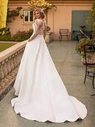 Moonlight Collection J6792 Bridal Gown With Illusion Back And Sleeves Modest Bridal Gowns Beaded Wedding Gowns Wedding Dress Long Sleeve