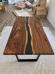 But since i needed to turn it up on its side to do it, i when it came to cleaning up the epoxy on the live edge portion, i first used a chisel then switched over to my palm ros which i used to finish sanding. Live Edge Wood And Resin Cailen Dining Table World Market Live Edge Table Dining Rooms Live Edge Dining Table Live Edge Kitchen Table